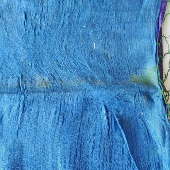 Vtg Purple Floral Embroidered Small Tablecloth Square Satin Decorative Accent - Picture 14 of 16